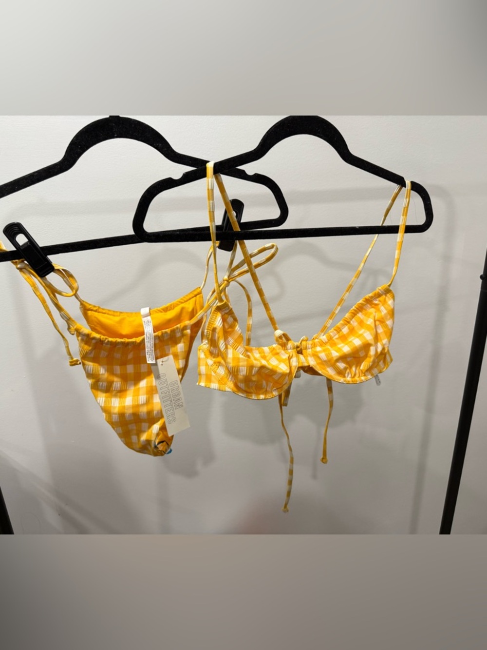Urban Outfitters Yellow Gingham Bikini Set